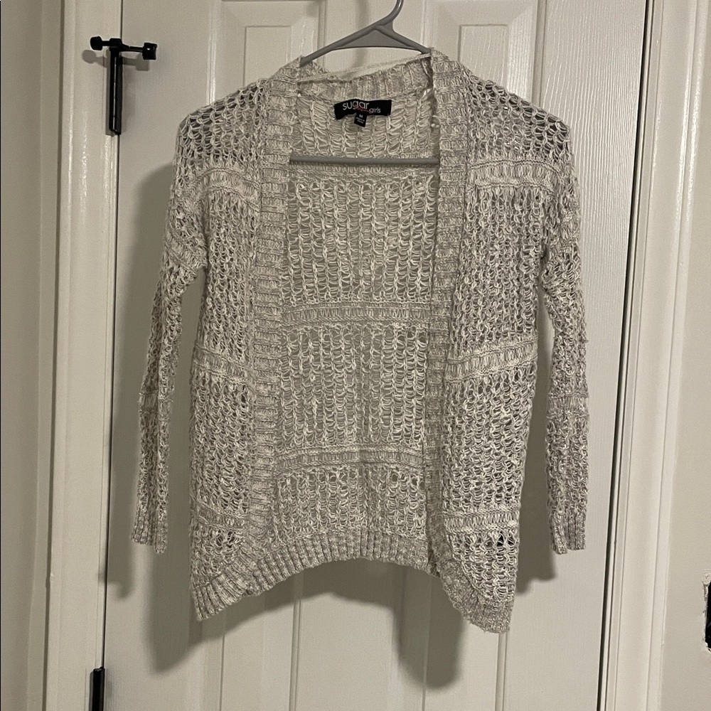 Kids Open Knit Cardigan - Cream